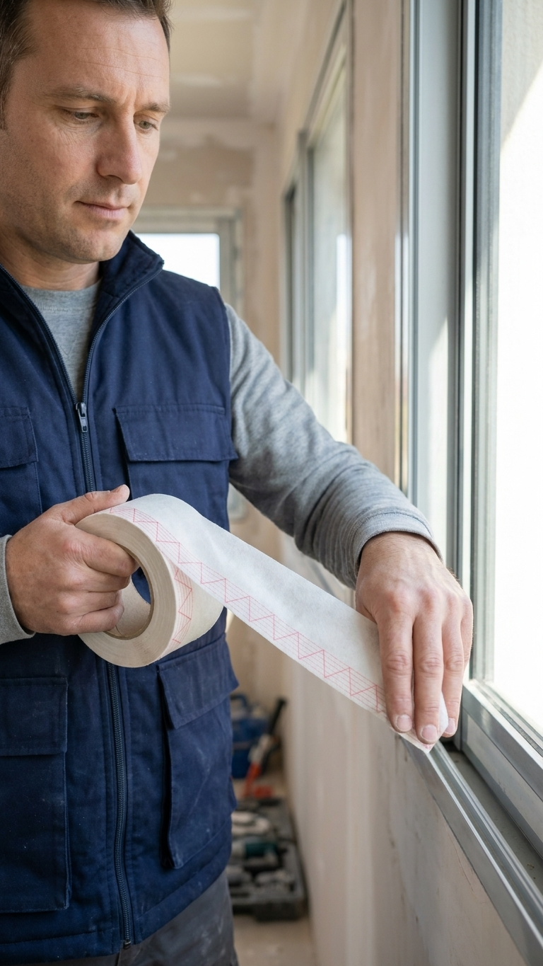 Window tape OUTSIDE, white 1 roll, 25m